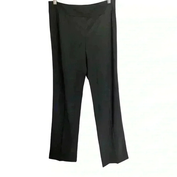 Lafayette 148 New York Black Pleated Wool Stretch Straight Leg Pleated Trousers - Picture 1 of 8